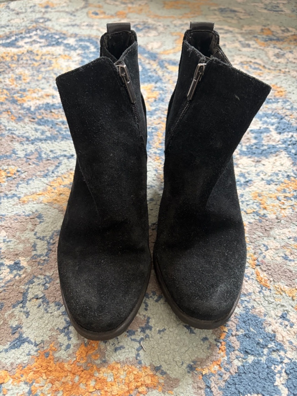 Sam Edelman black suede ankle booties, size 7